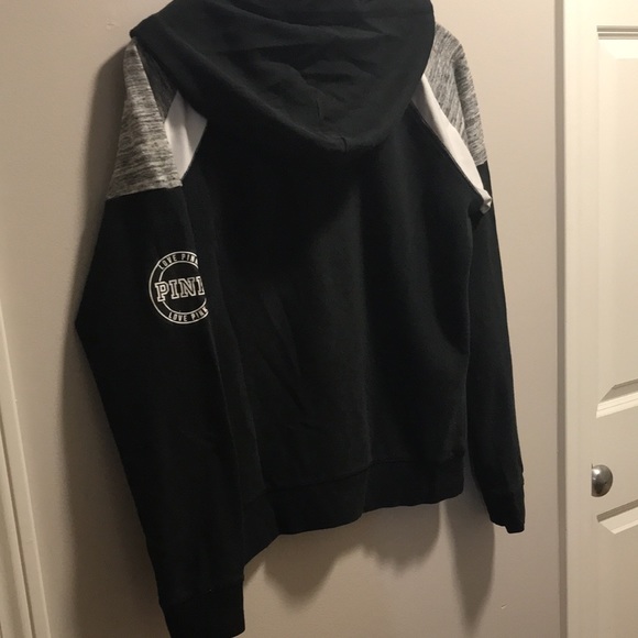 COPY - VS Pink hoodie. Missing hood string. Black. Size large. - Picture 2 of 3